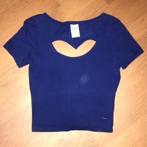 heart shaped back crop top PINK